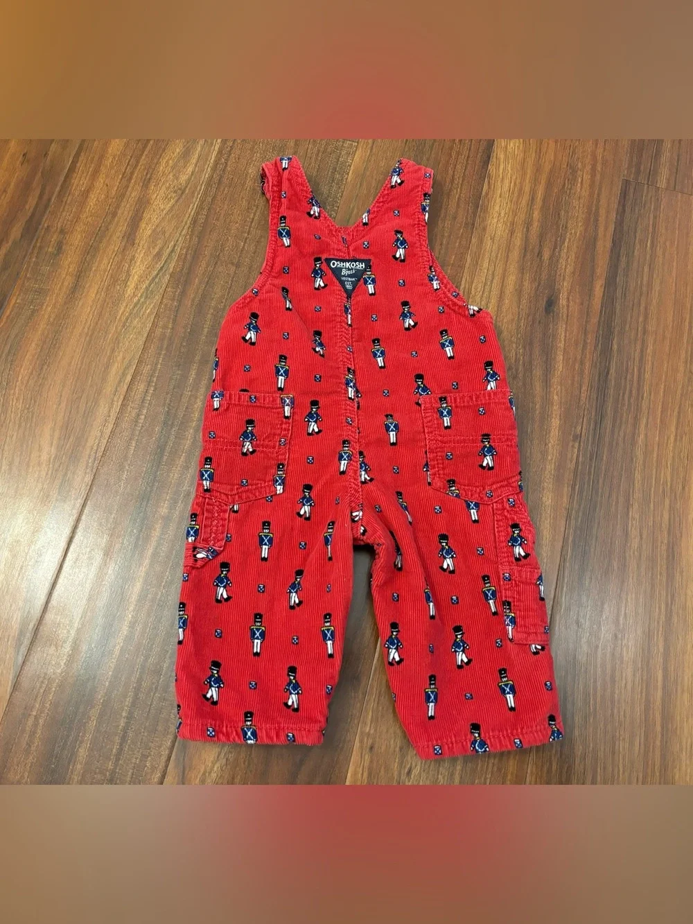 Osh Kosh B’Gosh Toy Soldier Nutcracker Red Corduroy Overalls